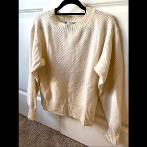 Everlane ReCashmere Stroopwafel Crew in “Bone”